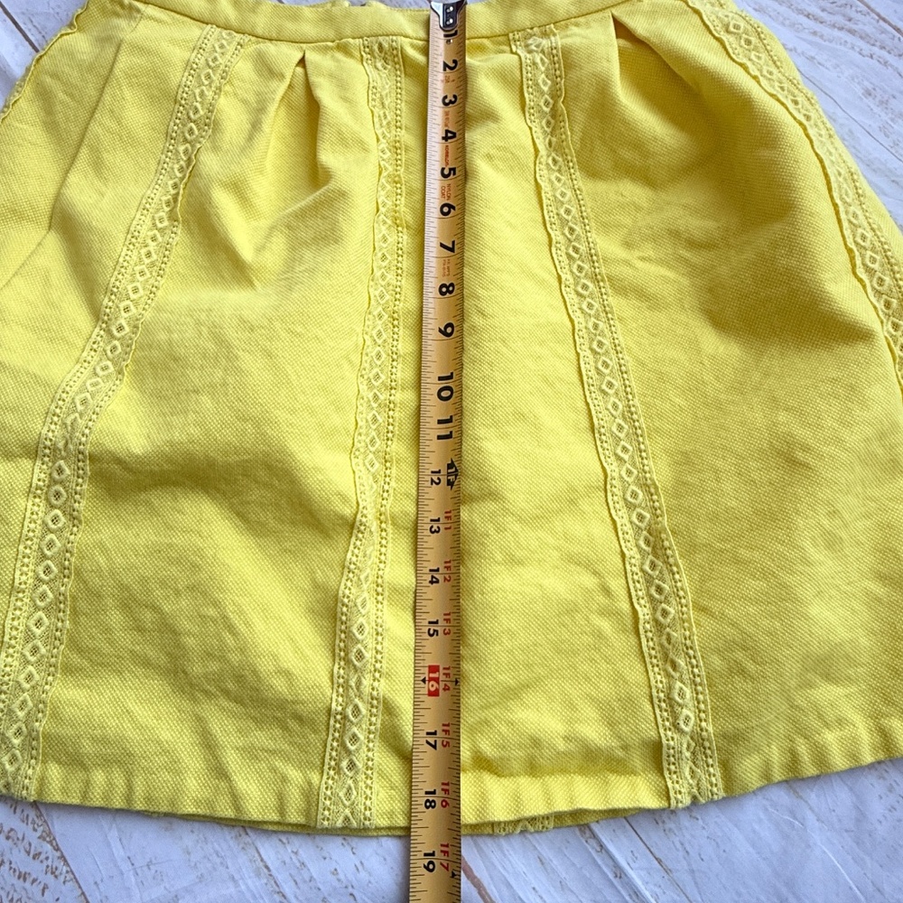 J.Crewβ | Yellow Lace Stripe A-Line Skirt | Womenβs Size 12 | Cotton - Picture 7 of 7